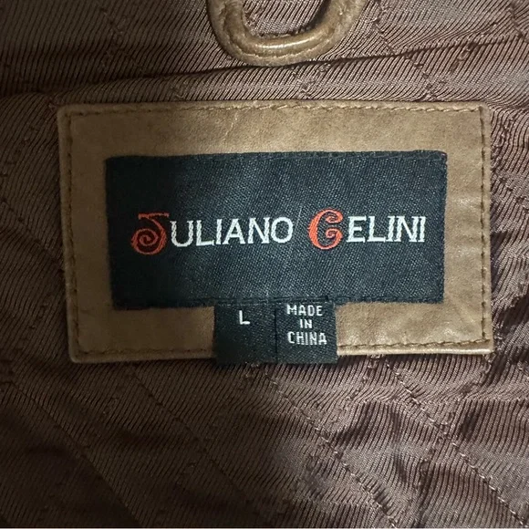 Juliano Celini Chic Brown Leather Jacket for Women size LG - Picture 2 of 16